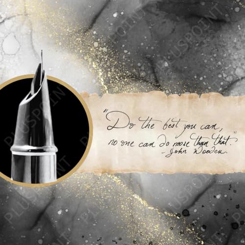Image of PLUSPOINT Stainless Steel Fountain Pen Stunning Luxury Pen with Metallic Green Finish, Iridium Nib, Pen Gift for Men & Women, Professional, Executive Office, Nice Designer Pens for kids