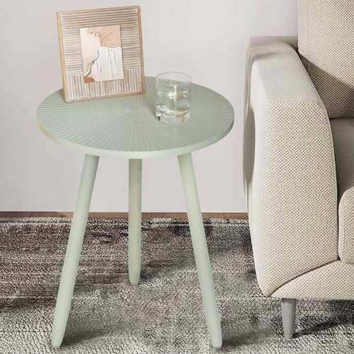 Round End Table, Modern Side Table, Carv… Round End Table, Modern Side Table, Carv…