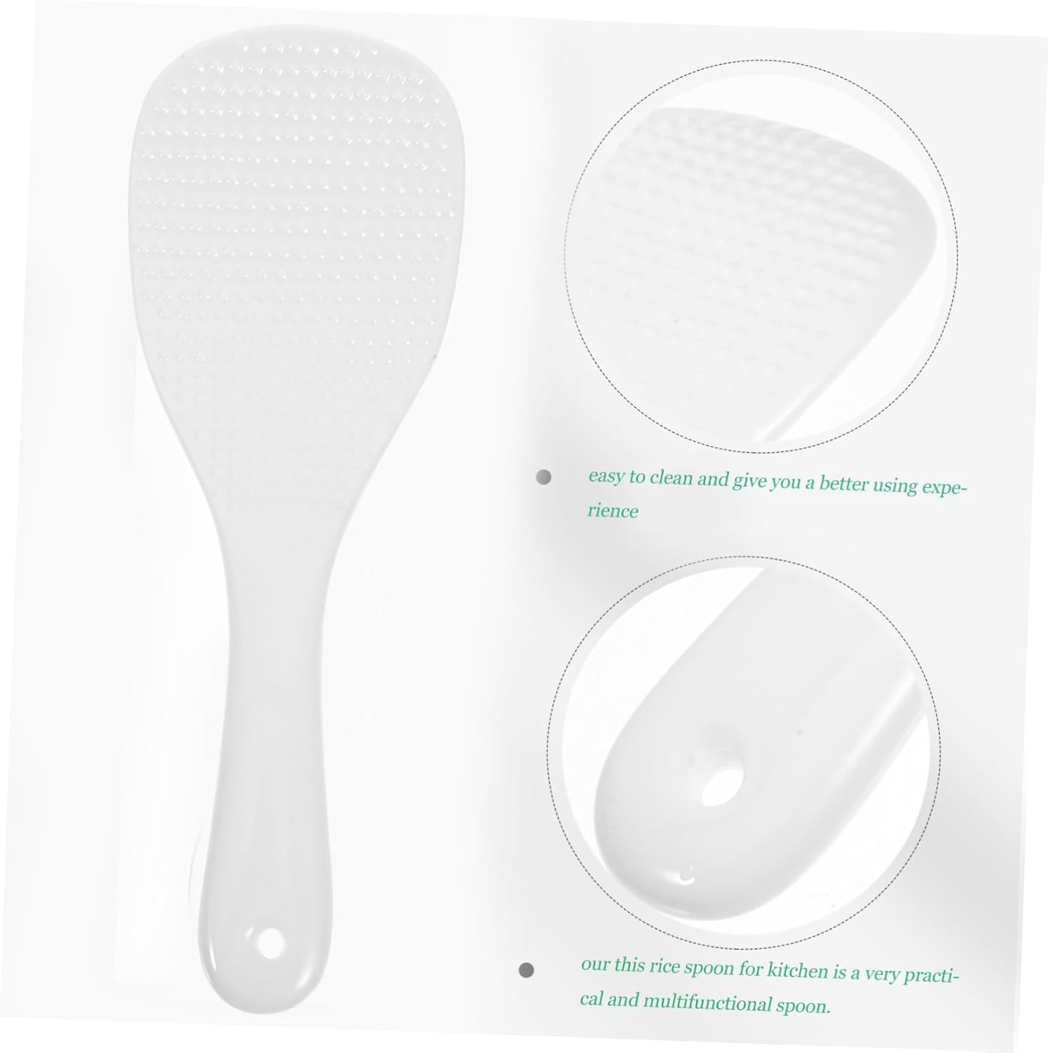 Cabilock 8pcs Ceramic Rice Spoon Non-stick Rice Paddles for Serving Cooking and Easy Cleaning Lightweight for Family Meals and Gatherings