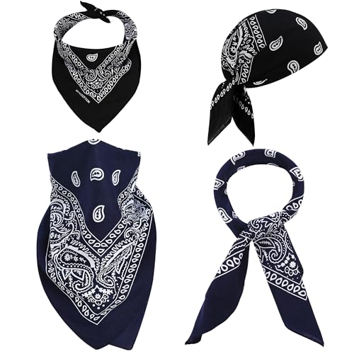 Image of Mochabao 100% Cotton 27 inch x 27 inch Large Bandanas for Men & Women, Multi-Purpose Bandana Headbands, Square Head Scarf