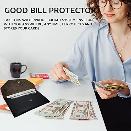 Blmhtwo Cash Envelope Wallet, Cash Envelopes For Budgeting Money Envelopes For Cash Pu Leather Cash Men And Women Envelopes For Budgeting Reusable For Cash Check Billing（Black） #TOP4