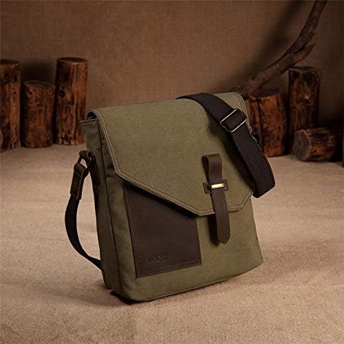 VASCHY Small Messenger Bag, Vintage Canvas Leather Lightweight Crossbody Bag - Image 2