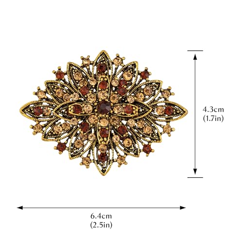 Image of Vintage Art Deco Crystal Rhinestone Brooch Pin for Women