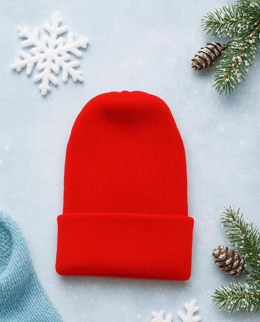 Classic Red Woolen Winter Cap for Boys & Girls | Stylish Warm Cap for Kids-picture-36