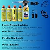 HOMEVIBE Blow Torch with 4 Butane Gas Bottles – Refillable Flamethrower for Cooking, Camping, BBQ, Creme Brulee, Welding, Soldering, Weed Burning | Auto Ignition Blowtorch Lighter - Image 4