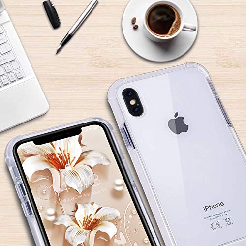 Mateprox Iphone Xs Max Case Clear Hybrid Tpu Hard Cover With Thin Shockproof Bumper Protective Case For Iphone Xs Max 6.5'' (Clear White) #TOP4