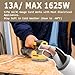 FNXPOW Indoor Outdoor Extension Cord 6 FT Waterproof, 16/3 Gauge Heavy Duty White Extension Cords, 13A 1625W SJTW Extension Cord with 3 Prong Grounded Plug, Great for Tools, Lights, UL Listed.