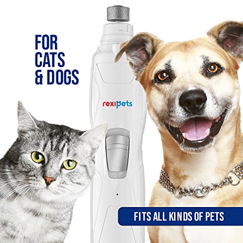 Rexipets cat and dog nail grinder - rechargeable electric pet nail clipper & trimmer- painless paws grooming - quiet 2-speed motor. 3 size ports for small, medium, large pets- up to 4 hours of charge 6 Rexipets cat and dog nail grinder - rechargeable electric pet nail clipper & trimmer- painless paws grooming - quiet 2-speed motor. 3 size ports for small, medium, large pets- up to 4 hours of charge - image 7