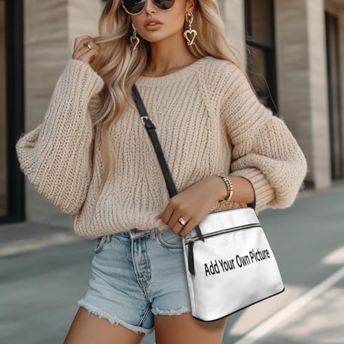 Image of Leather Women Crossbody Hobo Bag Satchel Purse Handbag with Adjustable Shoulder Strap and Zipper Pockets