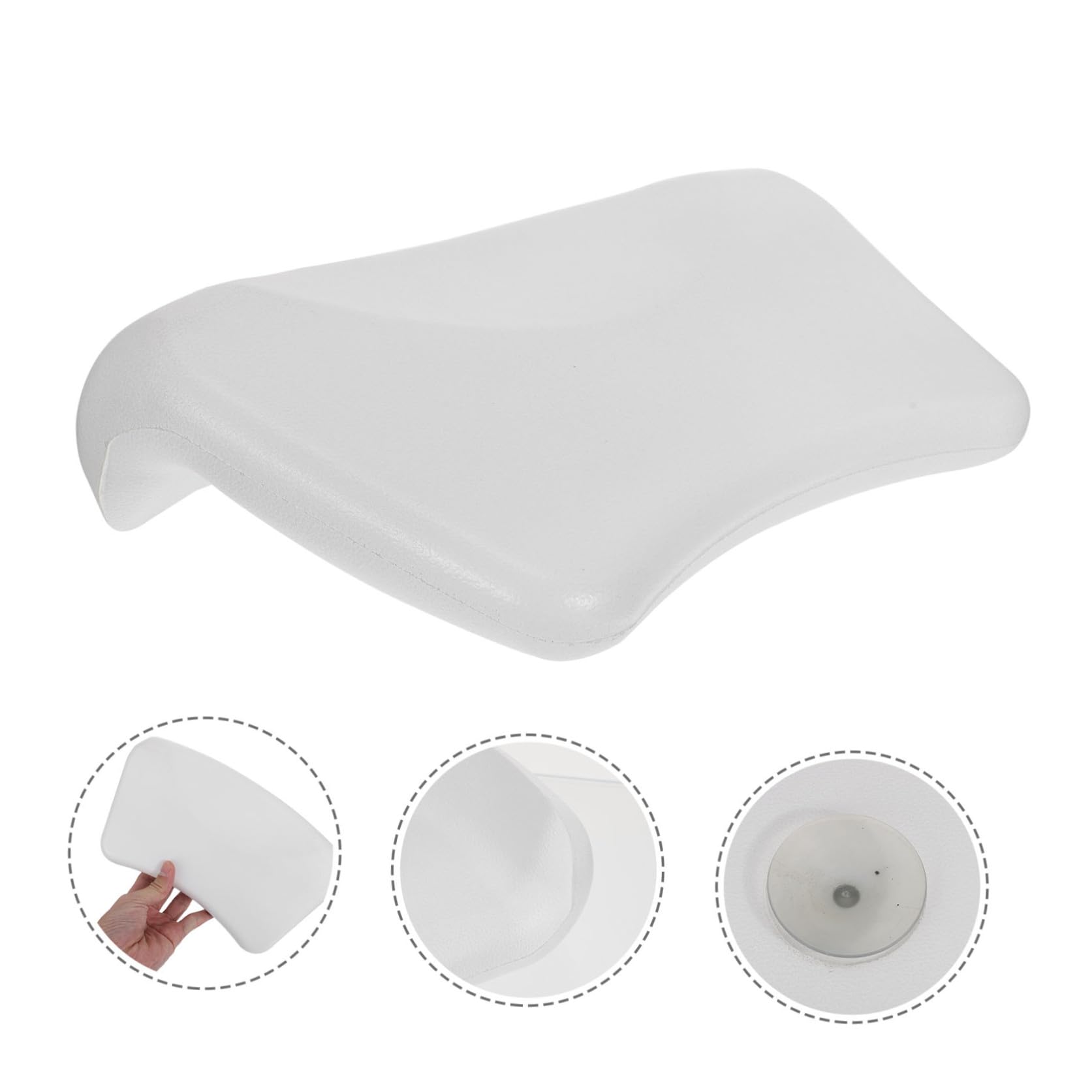 FRCOLOR Cuscino da Bagno Ventose Antiscivolo Morbido e Confortevole in Pu Bianco per Famiglia e Saloni di Bellezza