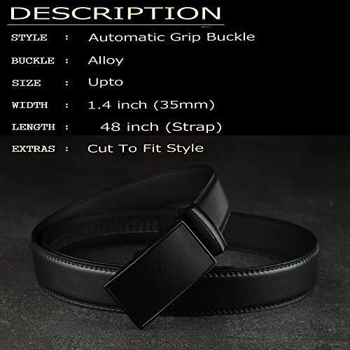Image of ZORO Men's PU Leather Black Autolock Grip Belt