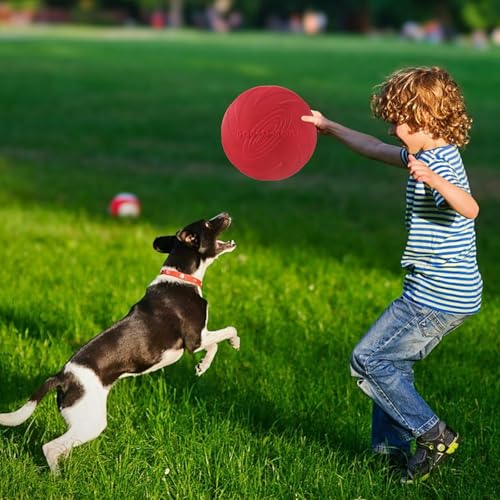 EEPLUYTY Frisbee Hund, 2er-Pack 18cm Hundefrisbee, Weiche Gummi-Frisbee, Geeignet Für Das Training Von Haustieren (Rot + Grün)