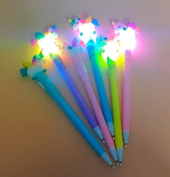 Tera13(Pack of 6) Unicorn led pens / Unicorn led Light Pen / pens for Girls / pens Pack / Pens for Students / Light Pen