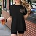 BeWithYou Overstimulated Moms Club Shirt for Women Funny Oversized Mom Shirts Antisocial Aesthetic Trendy Graphic Tee Tops（Black,2XL）