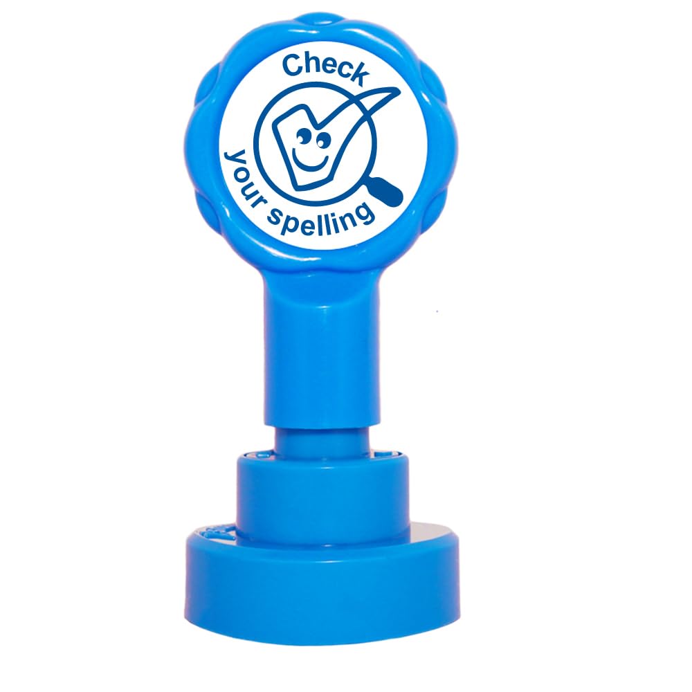 Xclamations Check Your Spelling Teacher Stamp. 22Mm Self-Inking Quality School Stamp. Reinkable