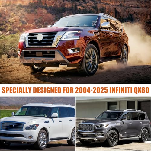 Image of Waterproof Car Cover Replace for 2004-2025 Infiniti QX80 / Nissan Armada, 6 Layers All Weather Car Covers with Zipper Door & Windproof Bands for Snow Rain Dust Hail Protection (QX80)
