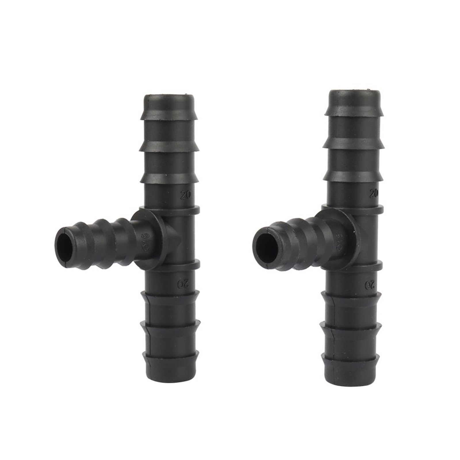 Tees for tuberías, juntas roscadas, paquete de 10, te reductora PP negro 20mm a 16mm for manguera jardín
