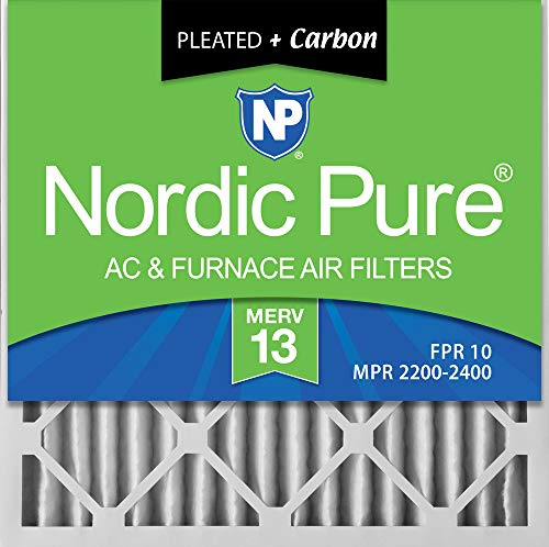 Exclusive Discount 60% Price Nordic Pure 25x25x2 MERV 13 Pleated Plus Carbon AC Furnace Air Filters 3 Pack