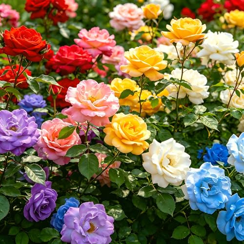 CarpetC 300+ Mixed Rose Seeds for Planting Perennial Shrub Fragrant Blooms Rosa Rugosa Non-GMO Heirloom Flower Seeds for Garden Borders Home Container & Cut Flower