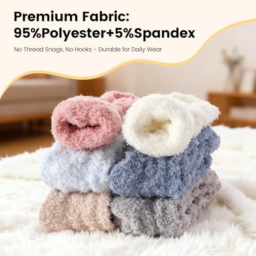 Image of Womens Fluffy Fuzzy Socks,Winter Cozy Soft Warm Socks Gifts for Womens | Soft Comfortable Warm Womens Fluffy Fuzzy Socks