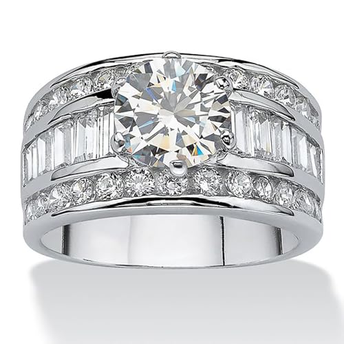 Stylish Bridal Wedding Band Ring with Dazzling Cubic Zirconia Luxury Jewelry