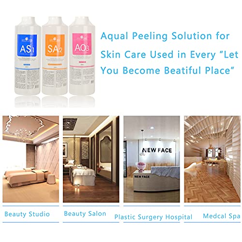 Lipepper AS1 SA2 AO3 Aqua Peeling Solution Premium Salon Professional Dermabrasion Serum for Small Bubble Skin Care Facial Mask Machine (AS1 SA2 AO3, 3)