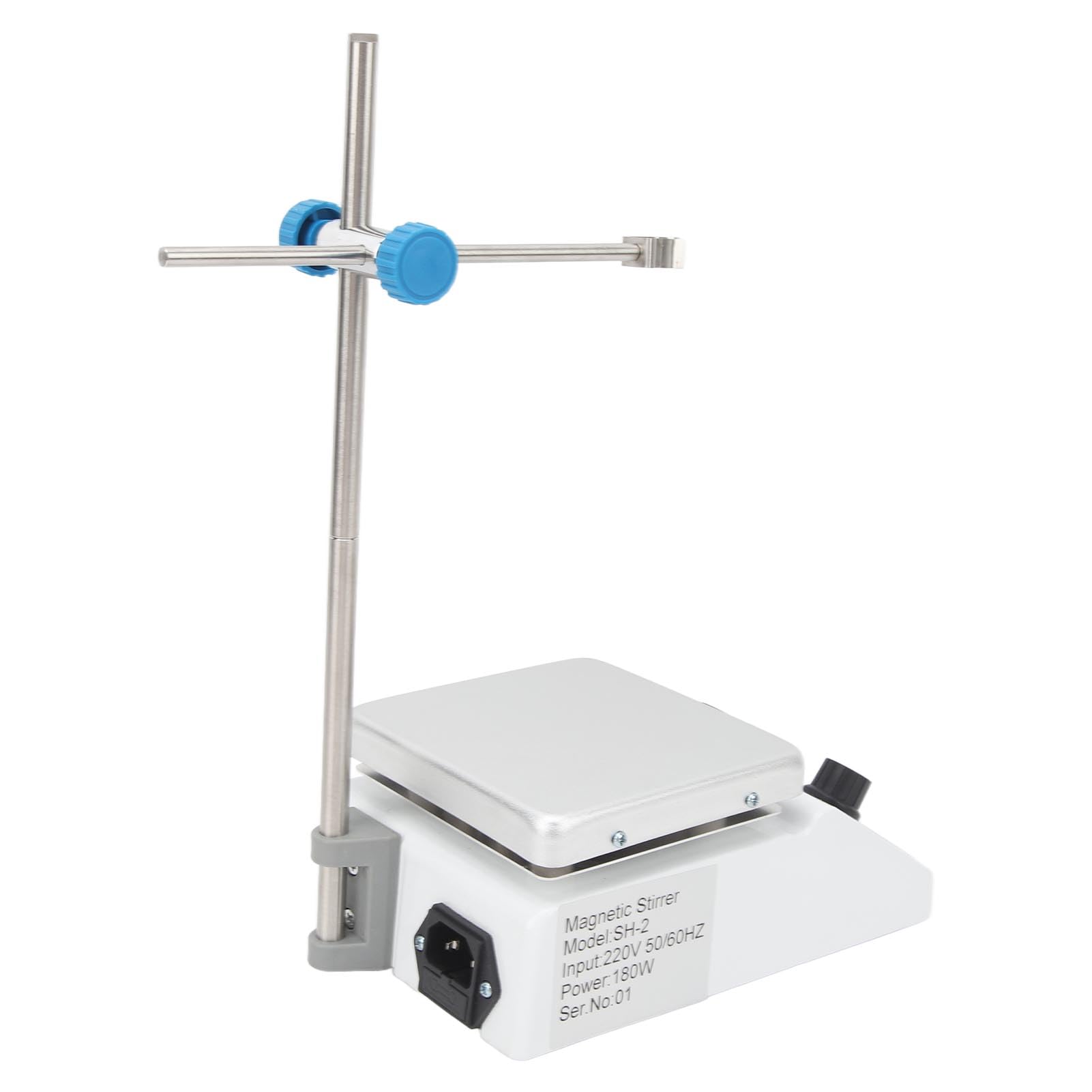 Magnetrührer Heizplattenmischer 2000 Ml Rührkapazität Laborrührer Heizplatte 180 W Maximal 662 ℉ 350 ℃ 100-1600 U/min Stufenlos Einstellbar für Labor (EU-Stecker 220 V)