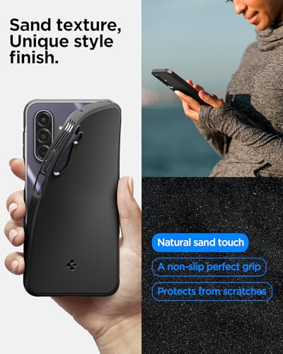 Image of Spigen Essential Sand Blast | Samsung Galaxy M17 5G /F17 5G /A17 /A17 5G Case [Air Cushion Protection] [Flexible] Galaxy M17 5G /F17 5G /A17 /A17 5G Back Cover | TPU - Matte Black