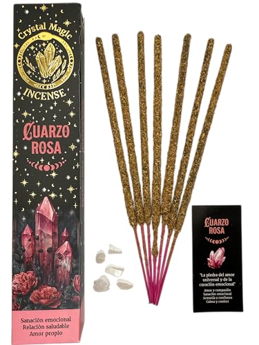 HOSTENATURA Incienso Cuarzo Rosa Hari Darshan Tribal Soul Crystal Magic   1 cajetilla de 15gr Incienso Orgánico con Minerales