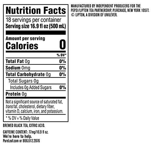 Lipton Pure Leaf Unsweetened Iced Black Tea, 18 Pk./16.9 Oz. #TOP2