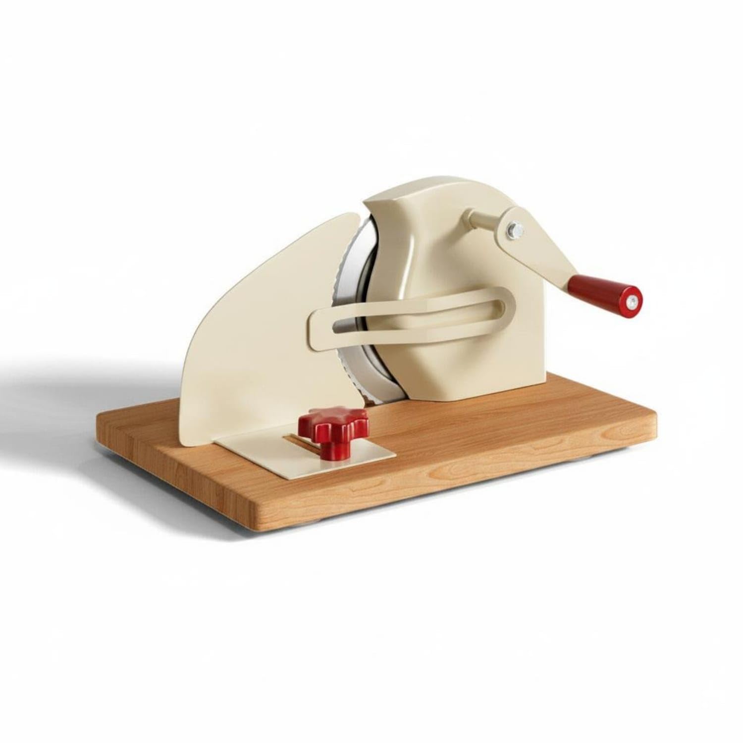 Wooden Base Hand Crank Bread Compact Design Adjustable Bread, Beige-image-7