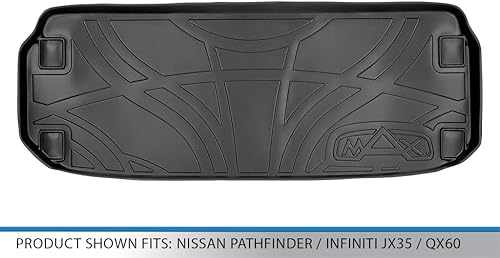 Miniatura 3 de SMARTLINER Tapete para maletero de carga detrás de la tercera fila, color negro, compatible con Nissan Pathfinder 13-20, Infiniti JX35 2013QX60