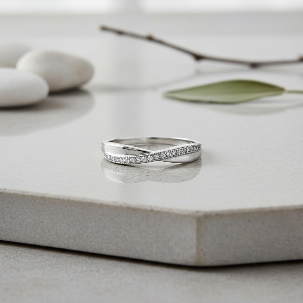 SILVERCLOSEOUT Sterling Silver Cz Thin Stackable Infinity Ring (Size 4-10)