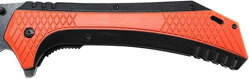 Miniatura 10 de Snake Eye Tactical Cuchillo de bolsillo plegable de 12 pulgadas con hoja lavada a la piedra, ultra suave, con una sola mano, edición limitada, ideal