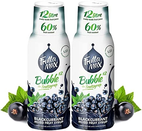 2 Pack - FruttaMax - Koncentrat Syropu Owocowego | Mniej cukru | z 50% zawartością owoców | Nadaje się do automatu sodowego (2 x 500 ml) (2 x Gummibar Bubble Gum)