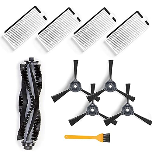 Fantisi Kit di accessori di ricambio per aspirapolvere robot Ecovacs Deebot 605 600 601 di 1 spazzola principale + 4 filtri + 4 spazzole laterali, kit DO3G-KTA