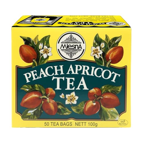 Image of Mlesna Peach Apricot Black Tea 100g | 50 Foil-Wrapped Tea Bags | Pure Ceylon Black Tea | Rich in Antioxidants | Imported from Sri Lanka