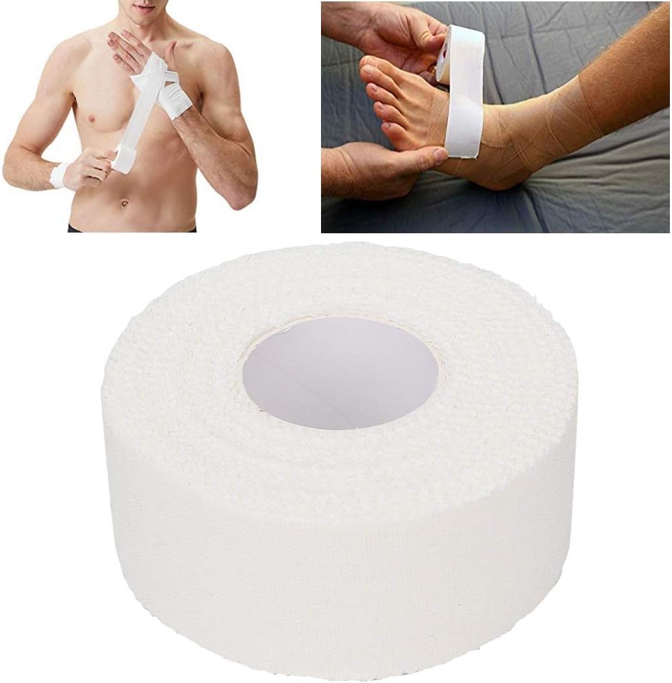 White Athletic Sports Tape, Self Adherent Cohesive Wrap Bandages, Easy Tear Zigzag First Aid Tape, Elastic Self Adhesive Tape for Athlete & Trainers
