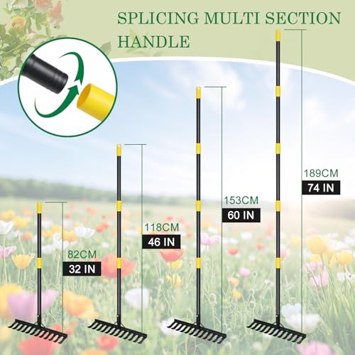 Rastrillo de Jardín Resistente con Mango Largo 74" miniatura 4