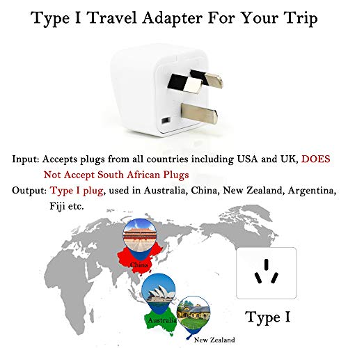image for WEKSA Premium Travel Adapter with Universal Input, US, UK to Australia