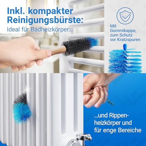LOBENSWERK Heizkörperbürste 2.0 [2er Set - Schwarz] aus tierfreien Nylonborsten - Heizungsbürste… – Ansicht 4