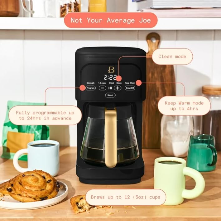 Beauti Coffee Maker 12 cup Programmable, Brewing Versatility, Advanced Programming, 1200 W, Keep Warm mode — view 5