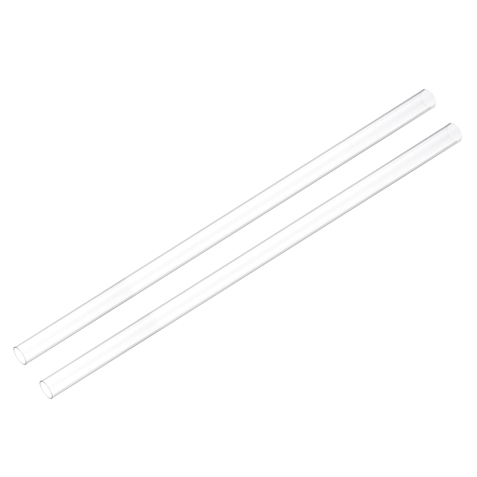 uxcell 2pcs Rigid Round Clear Tubing 8mm(5/16") ID x 11mm(7/16") OD x 1Ft(305mm) Length Plastic Tube