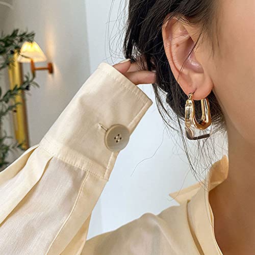 Luvnee Lucite Hoop Earrings Geometric Rectangle Acrylic Clear Earrings #TOP1