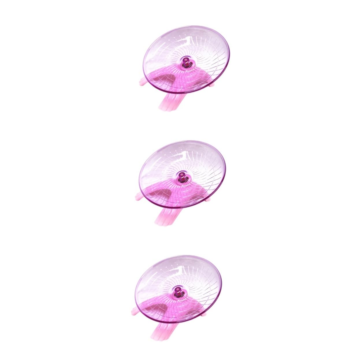 ABOOFAN 3piezas Rueda De Ejercicio para Hámster y Pequeñas Disco De Correr Silencioso Color Rosa para Mantener Roedores y Animales