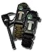 The Big Blue Mtn Tactical Survival Paracord Bracelets (2 Pack Army Green & Black 9") + BONUS Fire Starter | Bracelet Features Compass Flint Fire Starter Scraper Whistle