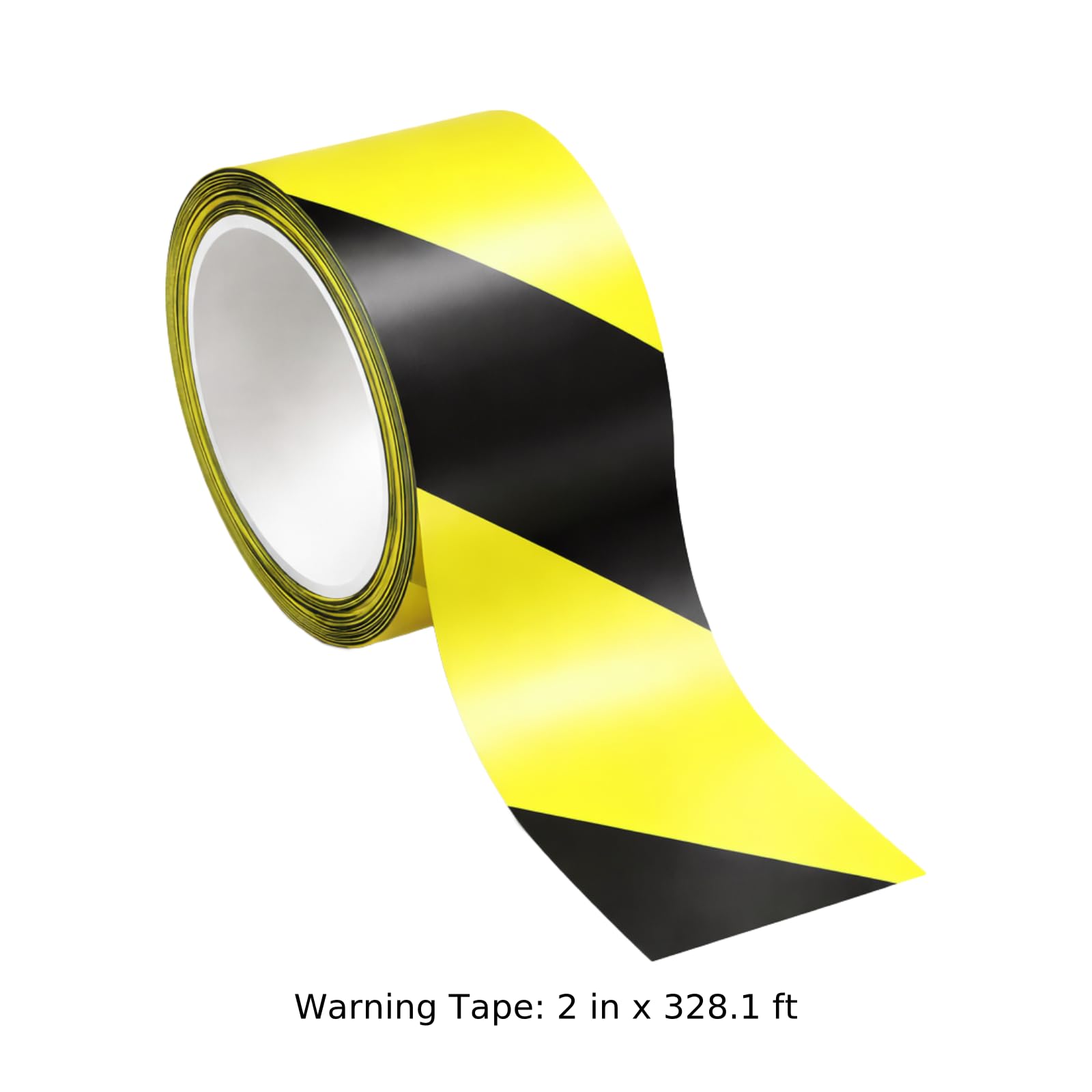 Lot de 4 rouleaux de ruban de sécurité noir et jaune, 50 mm x 100 m, adhésif fort pour marquage au sol, entrepôt industriel, usine et chantier, avec ciseaux pour une pose immédiate
