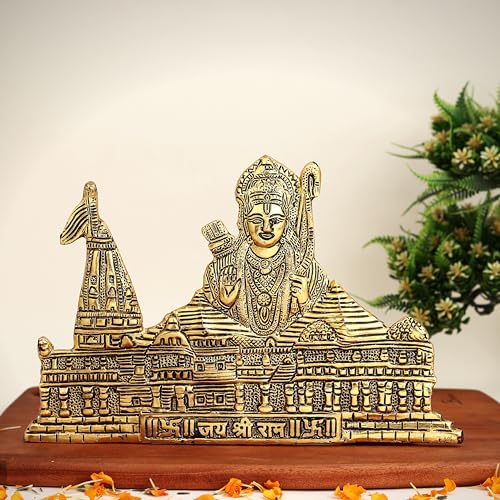 Image of Smizzy Metal Ram Mandir Ayodhya| ayothi ramar Temple Model| Architecture Model (11X7 Inch) Hanging and Standing Temple Home Decor Showpiece, 1 pc