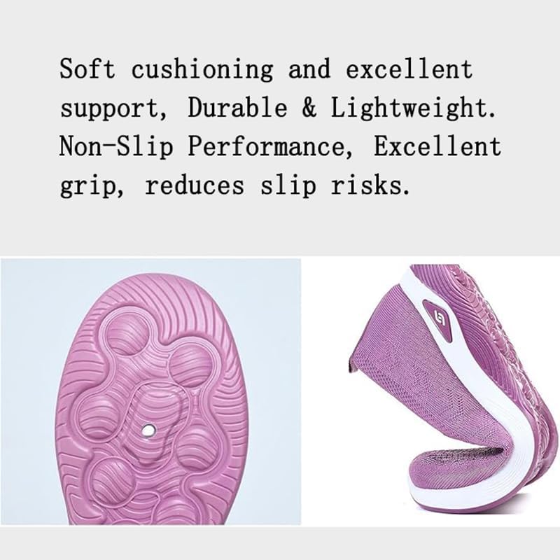 AioTio Women's Breathable Woven Walking Shoes,Slip-on Comfortwear Lightweight Anti-Skid Sneakers,Upgraded Comfortable Insole - Image 6