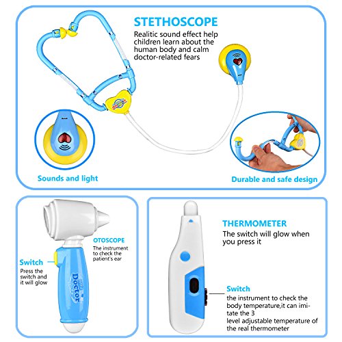 Balnore Doctor Kit per Bambini 35 Pezzi Fai Finta